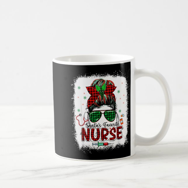 Santas Favorite Nurse Christmas Santa Hat Light Me Kaffemugg (Höger)