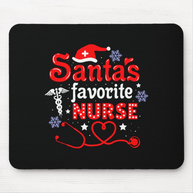 Santa's Favorite Nurse Christmas Short Sleeve  Musmatta (Framsidan)
