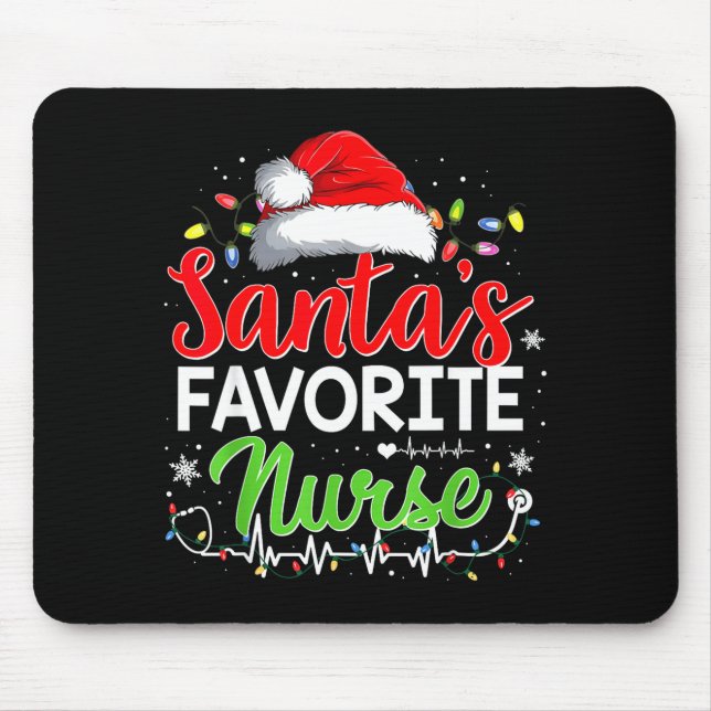 Santa's Favorite Nurse Funny Christmas Nurse Xmas  Musmatta (Framsidan)