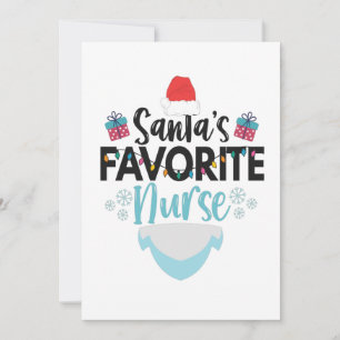 Santa's Favorite Nurse Funny God Jul Nursing Tack Kort