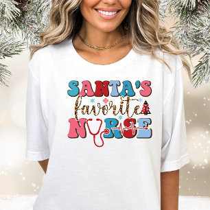 Santa's Favorite Nurse Funny jul T Shirt