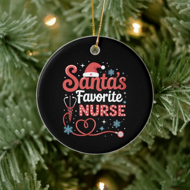 Santa's Favorite Nurse-jul Julgransprydnad Keramik (Träd)