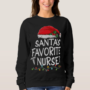 Santa's Favorite Nurse jul Jultomten träd T Shirt