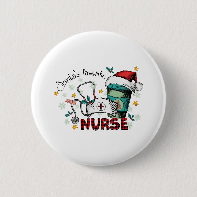 Santa's Favorite Nurse jul Mamma Nurse Knapp (Framsida)