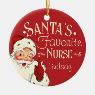 Santa's Favorite Nurse Julgransprydnad Keramik