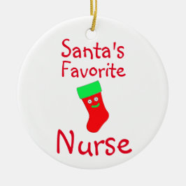 Santa's Favorite Nurse Julgransprydnad Keramik