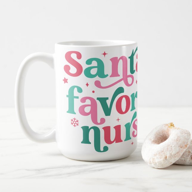 Santa's Favorite Nurse Kaffemugg (Med munk)