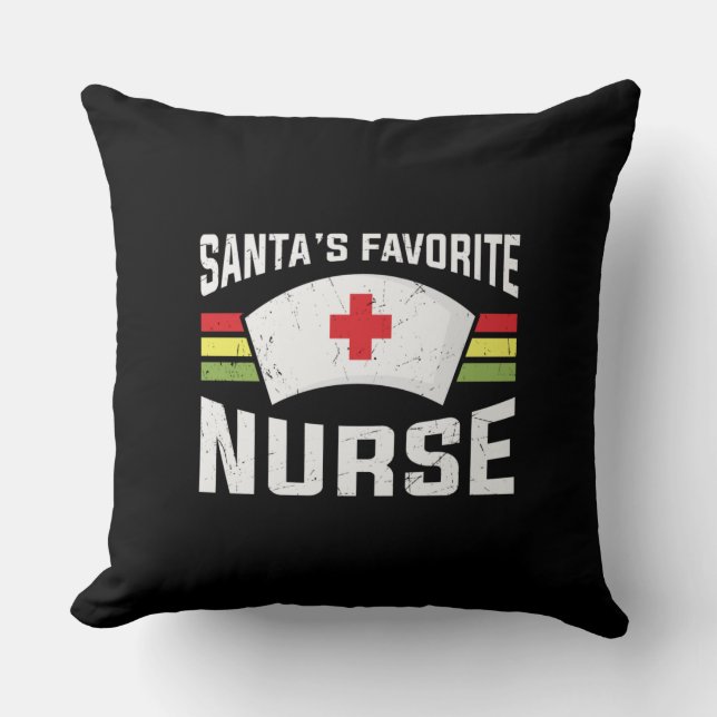 Santa's Favorite Nurse Kudde (Framsida)