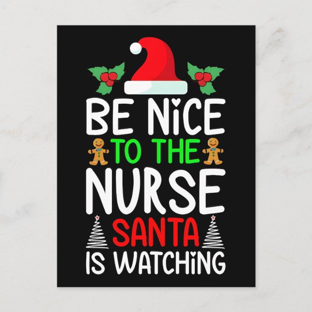 Santa's Favorite Nurse Professional Funny Christma Helg Vykort (Framsida)