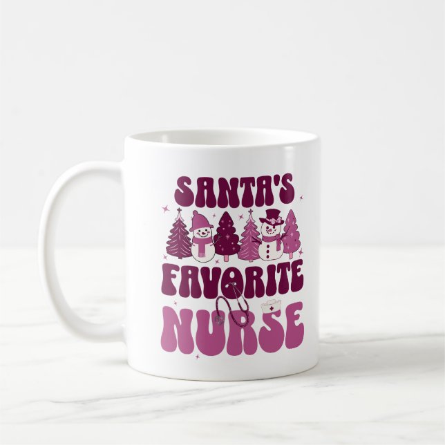 Santa's Favorite Nurse Registered Medical Worker Kaffemugg (Vänster)
