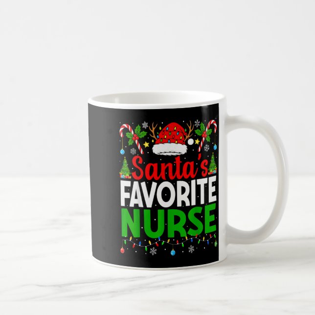 Santas Favorite Nurse Rn Christmas Nursing Christm Kaffemugg (Höger)