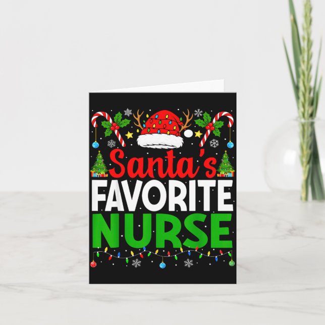 Santas Favorite Nurse Rn Christmas Nursing Christm Kort (Framsida)