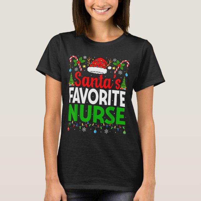 Santas Favorite Nurse Rn Christmas Nursing Christm T Shirt (Framsida)