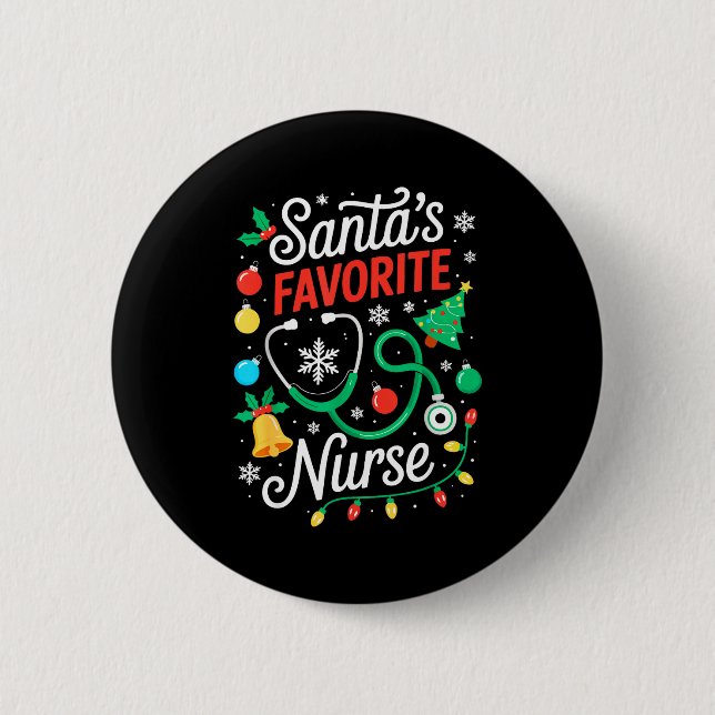 Santa's Favorite Nurse Shirt Men Women Funny Chris Knapp (Framsida)