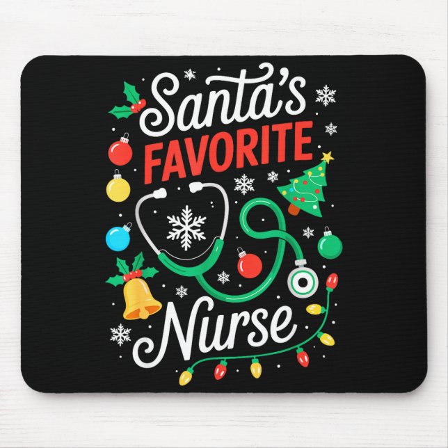 Santa's Favorite Nurse Shirt Men Women Funny Chris Musmatta (Framsidan)
