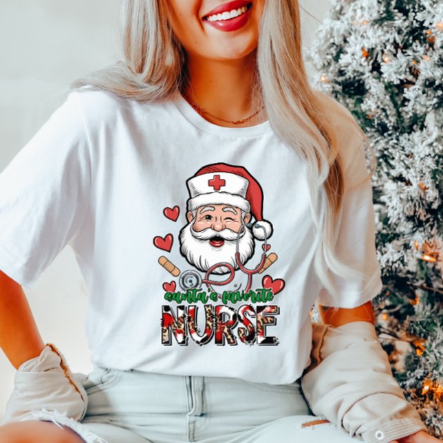 Santa's Favorite Nurse T Shirt (Skapare uppladdad)