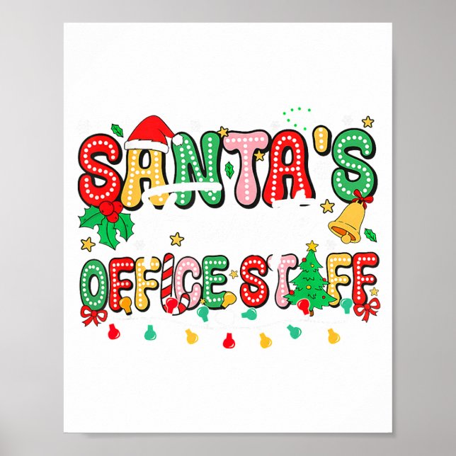 Santa's Favorite Office Staff Christmas Lights San Poster (Framsidan)