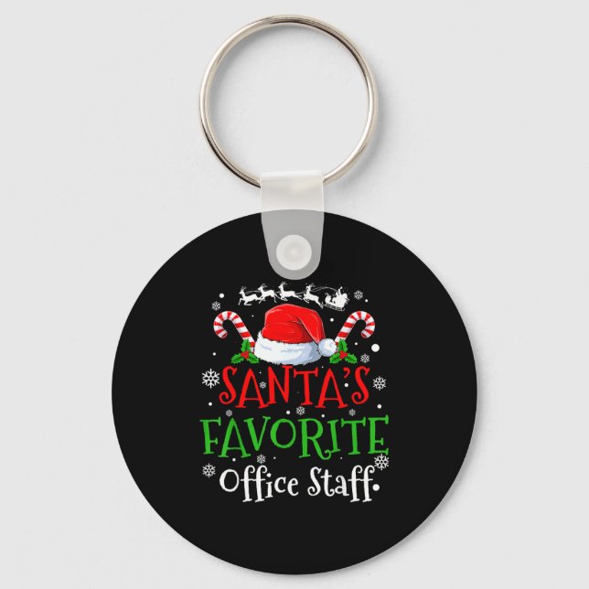 Santa's Favorite Office Staff Christmas Party  Nyckelring (Framsida)