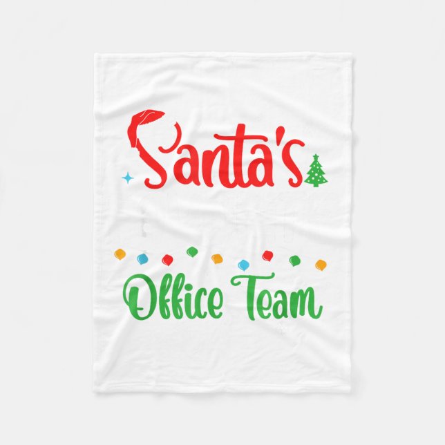 Santa's Favorite Office Team Christmas Lights Sant Fleecefilt (Framsidan)