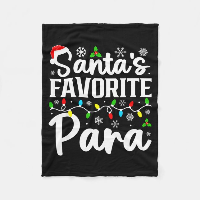 Santa's Favorite Para Funny Christmas Family Match Fleecefilt (Framsidan)