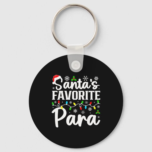 Santa's Favorite Para Funny Christmas Family Match Nyckelring (Framsida)