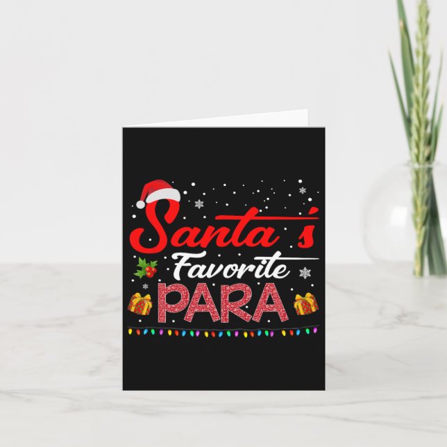 Santa's Favorite Para jul ParaProfessional T Kort (Framsida)