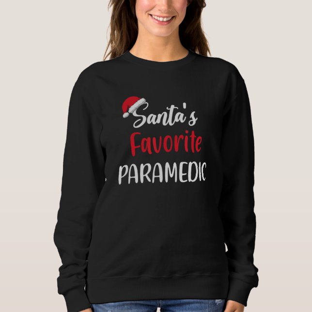 Santas Favorite Paramedic  Christmas  Pajama Xmas T Shirt (Framsida)