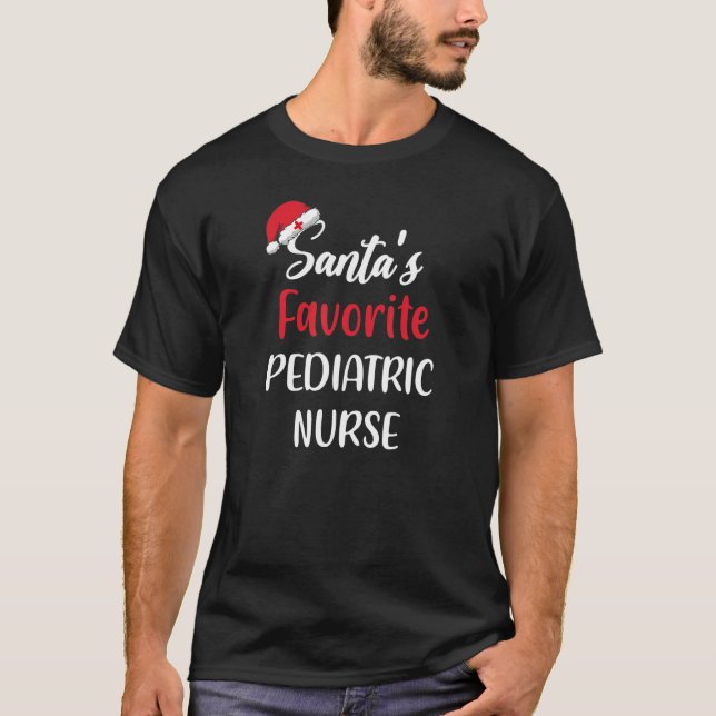 Santas Favorite Pediatric Nurse   Christmas   T Shirt (Framsida)