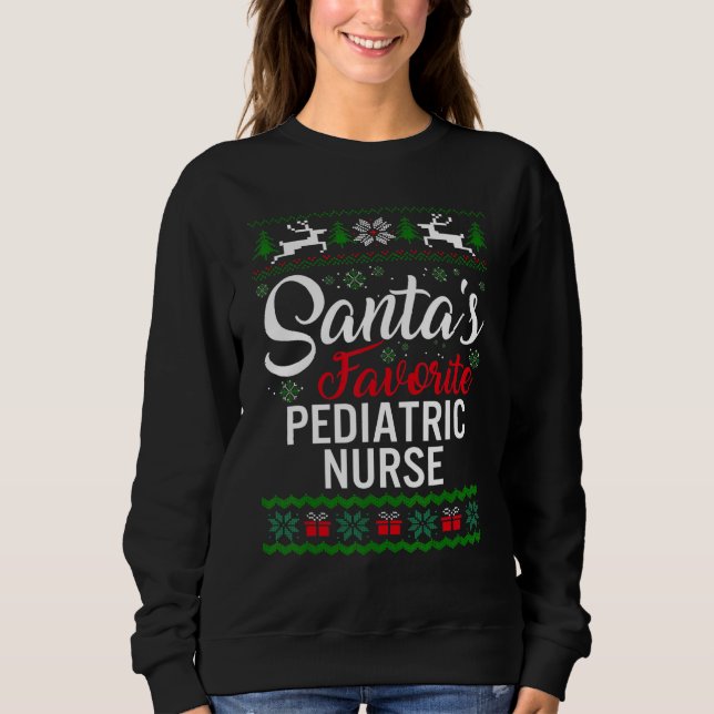 Santa's Favorite Pediatric Nurse Christmas Ugly Sw T Shirt (Framsida)