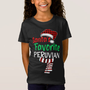 Santa's Favorite Peruvian jul Santa Red Plai T Shirt
