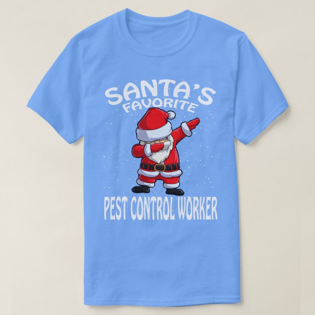 Santas Favorite Pest Control Worker jul T Shirt (Design framsida)