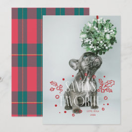 Santas Favorite Pet Photo Helgdag Card Inbjudningar