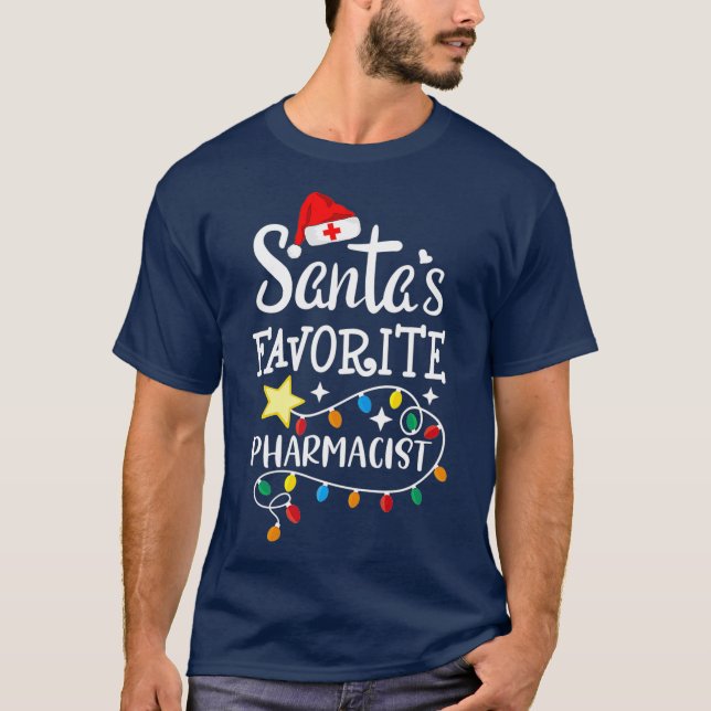 Santas Favorite Pharmacist Christmas Dispensing T Shirt (Framsida)