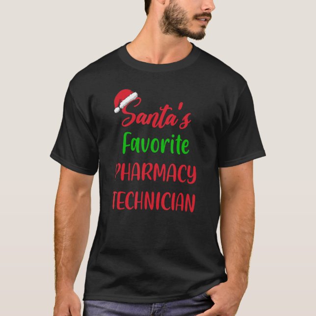 Santas Favorite Pharmacy Technician     Christmas T Shirt (Framsida)