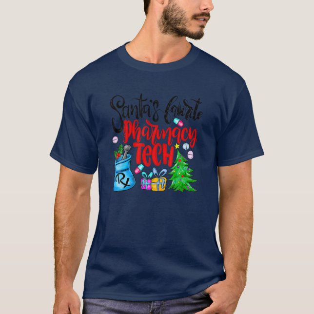Santas Favorite Pharmacy Technician Funny Christma T Shirt (Framsida)