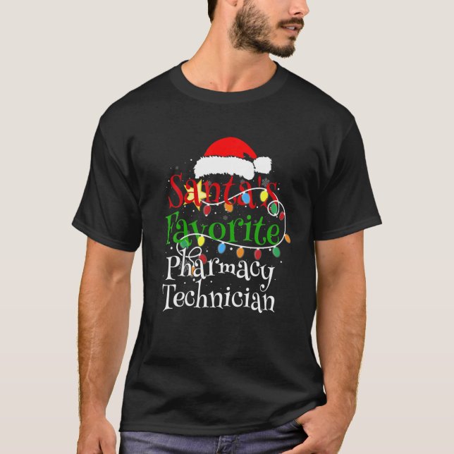 Santa's Favorite Pharmacy Technician God San T Shirt (Framsida)