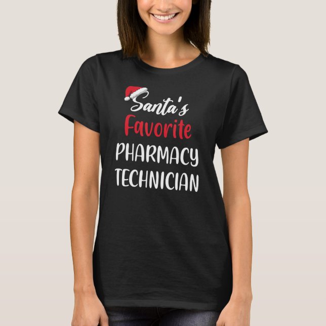 Santas Favorite Pharmacy Technician jul T Shirt (Framsida)