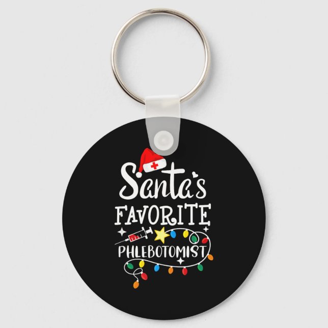 Santa's Favorite Phlebotomist Christmas Phlebotomy Nyckelring (Framsida)
