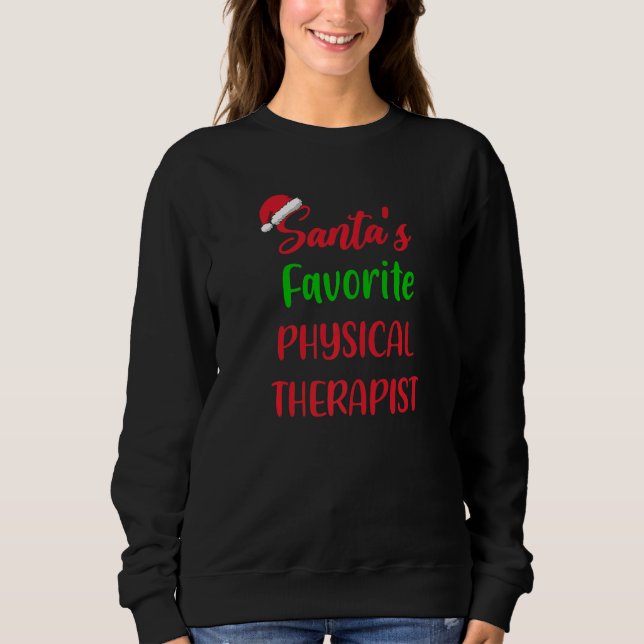 Santas Favorite Physical Therapist   Christmas Xma T Shirt (Framsida)
