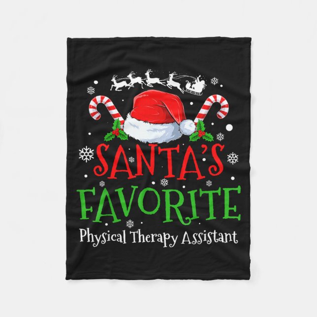Santa's Favorite Physical Therapy Istant Christmas Fleecefilt (Framsidan)