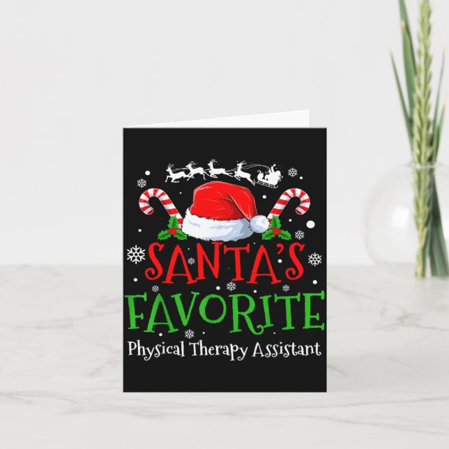 Santa's Favorite Physical Therapy Istant Christmas Kort (Framsida)