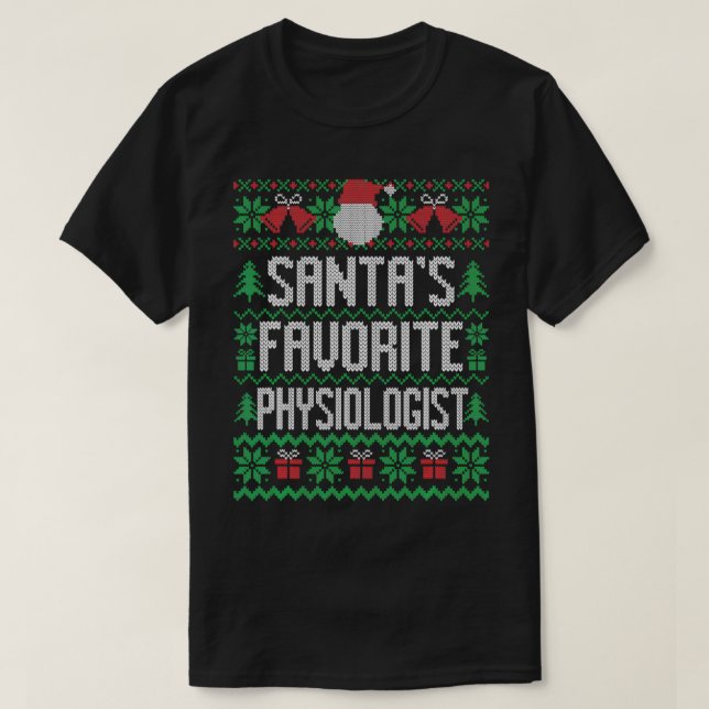Santa's Favorite Physiolog, Funny Knitten Chris T Shirt (Design framsida)