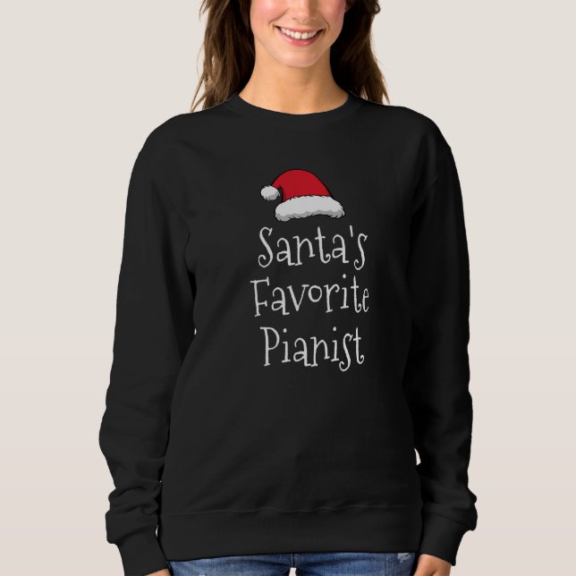 Santas Favorite Pianist Christmas  piano  Pajama T Shirt (Framsida)