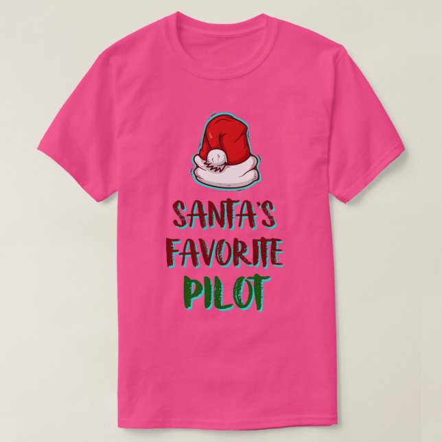 Santas Favorite Pilot Funny Jultomten jul T Shirt (Design framsida)