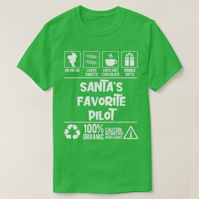 Santas Favorite Pilot jul HO HO T Shirt (Design framsida)