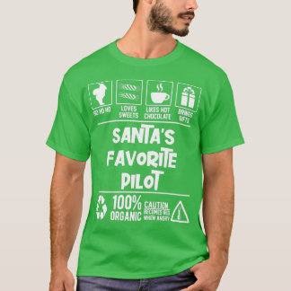 Santas Favorite Pilot jul HO HO T Shirt