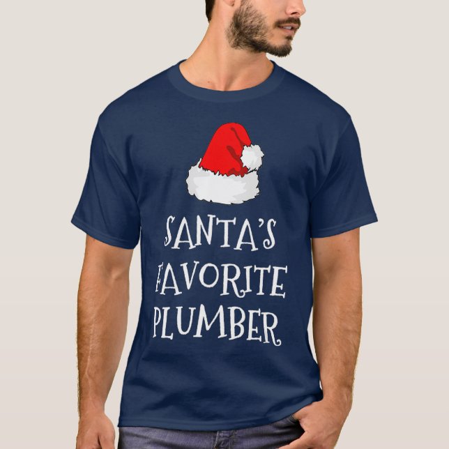Santas Favorite Plumber julklapp T Shirt (Framsida)