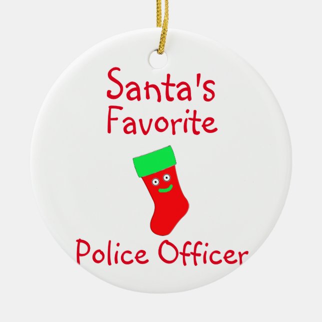 Santa's Favorite Police OfficerCeramic Ornament (Framsidan)