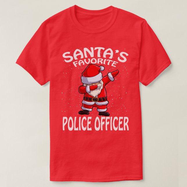 Santas Favorite Polischef jul T Shirt (Design framsida)