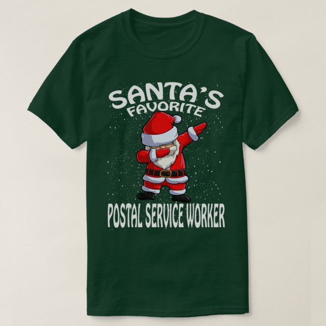 Santas Favorite Postal Service Worker jul T Shirt (Design framsida)